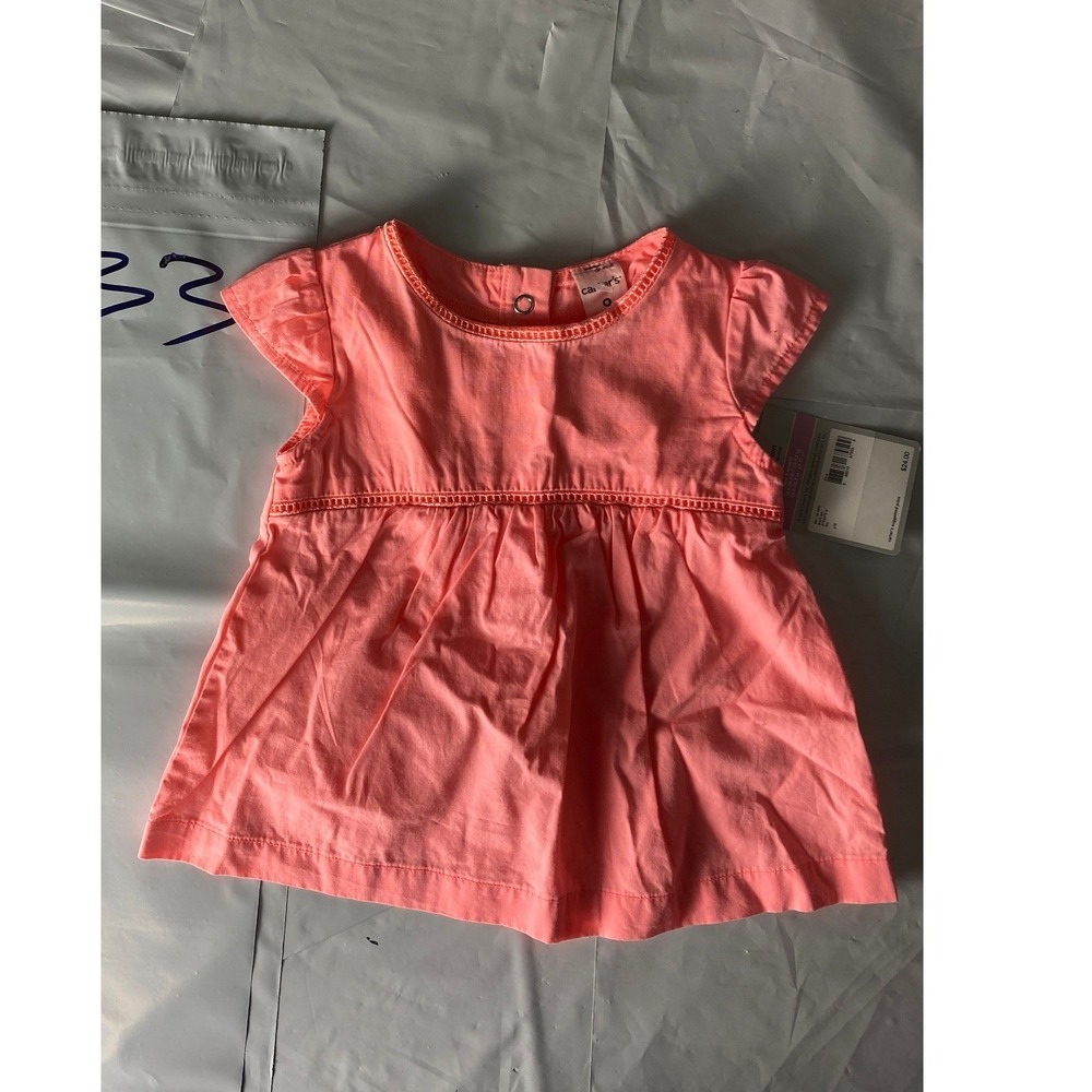 Carters Baby Girl Dress 9 Months‎ Coral Short Sleeve NWT